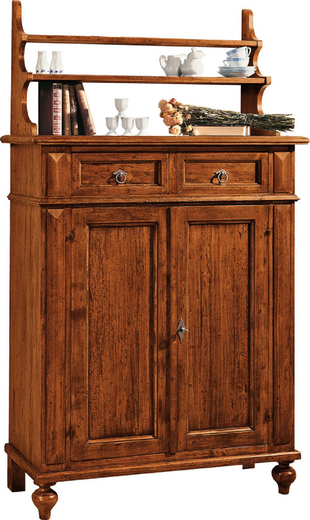 Madia credenza piattaia in legno tinta noce l.105 p.42 h.130