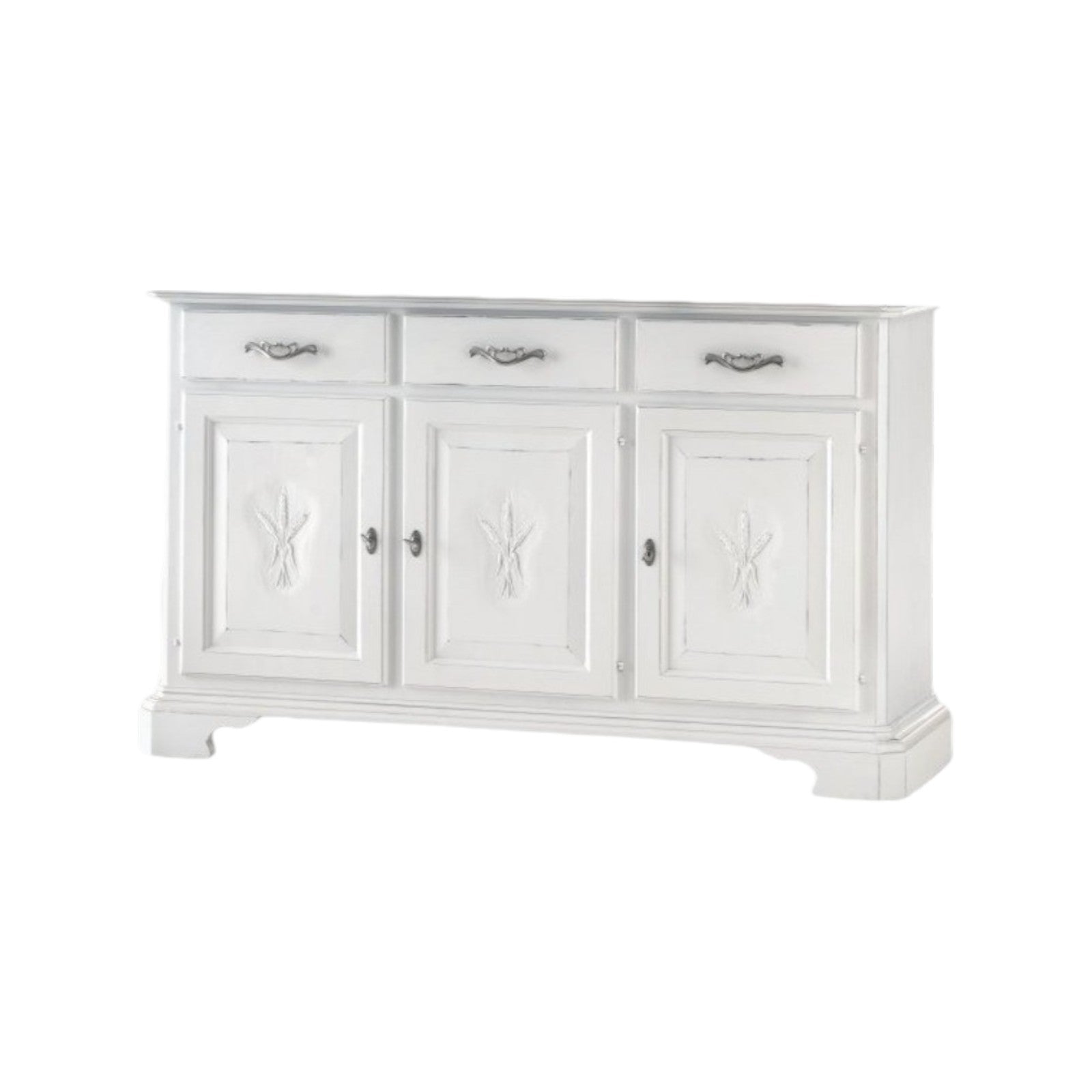 Madia credenza shabby chic 3 ante in legno arte povera 163x49x98 - Mobili 2G