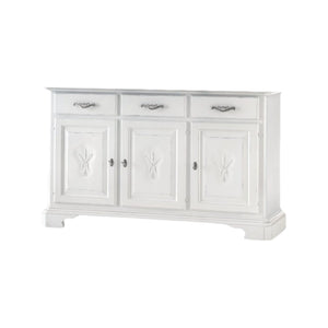 Madia credenza shabby chic 3 ante in legno arte povera 163x49x98 - Mobili 2G