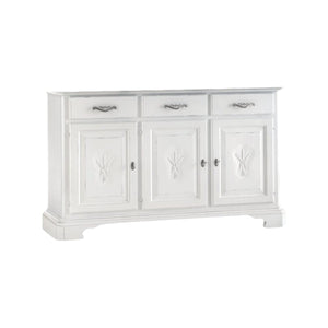 Madia credenza shabby chic 3 ante in legno arte povera 163x49x98 - Mobili 2G