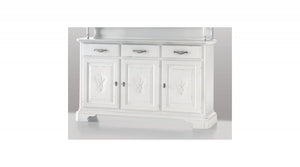 Madia credenza shabby chic 3 ante in legno arte povera 163x49x98 - Mobili 2G