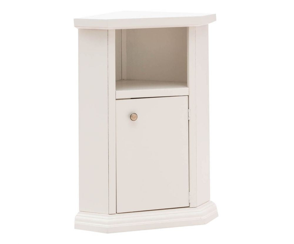 Mobile ad angolo 1 anta legno shabby bianco 43x43x70 - Mobili 2G