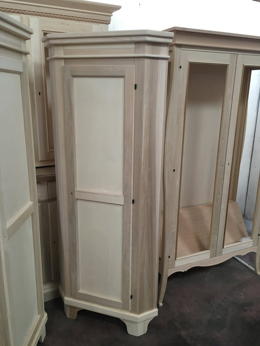 Mobile angolo cantonale classico in legno 1 porta grezzo l.58x58x83 h.198