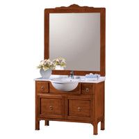 Mobile bagno 108 cm in legno lavabo 2 cassetti 1 cassettone  e specchio