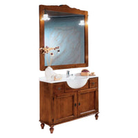 Mobile bagno 108 cm in legno lavabo 2 cassetti 2 porte e specchio - Mobili 2G