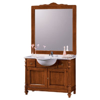 Mobile bagno 108 cm in legno lavabo 2 cassetti 2 porte e specchio