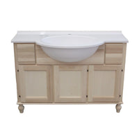 Mobile bagno 3 porte 2 cassetti con lavello legno grezzo 111x36x80 - Mobili 2G