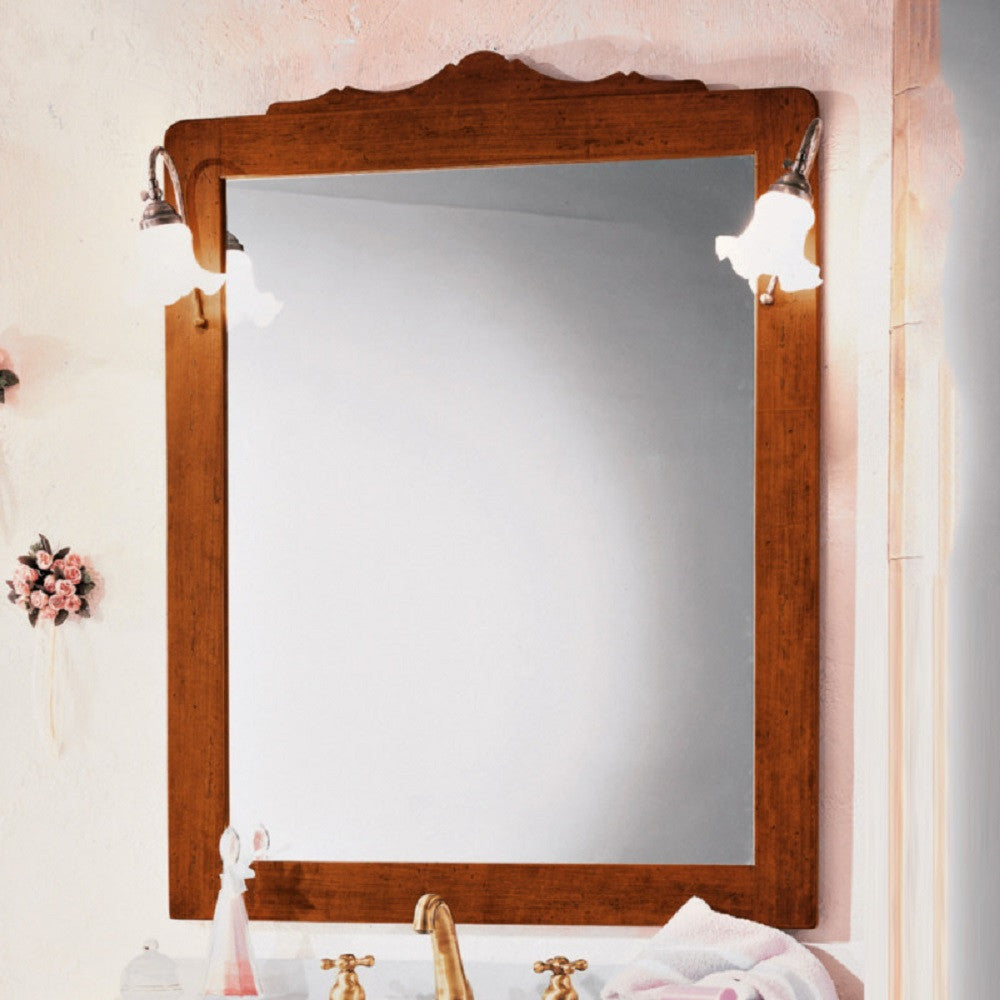 Mobile bagno 90 cm in legno lavabo 4 cassetti 1 porta e specchio