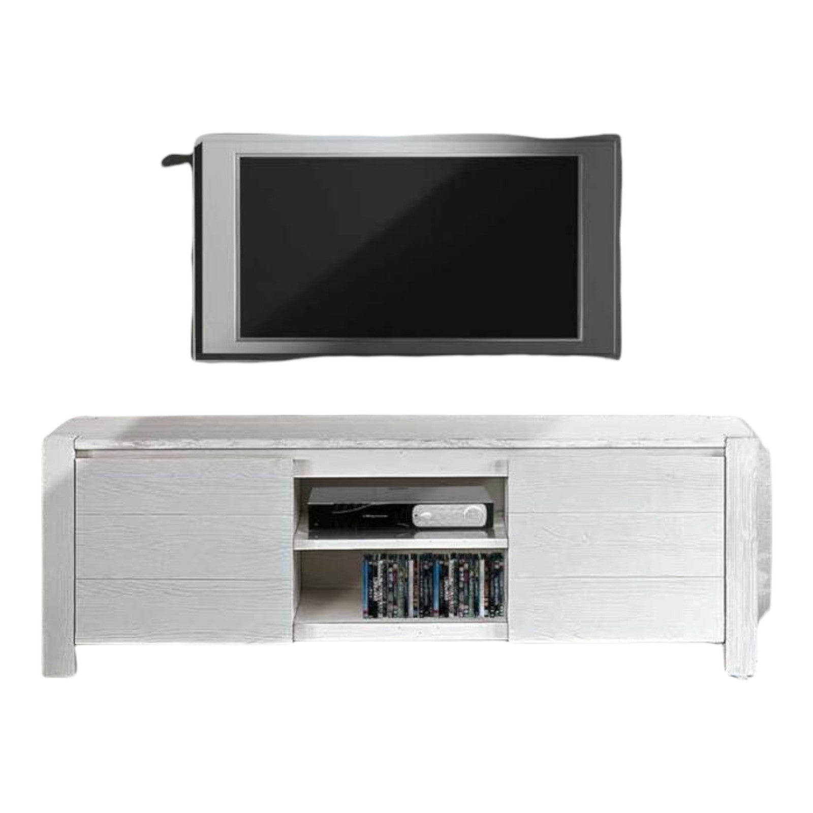 Mobile porta tv in legno abete bianco spazzolato 165x45 h.55