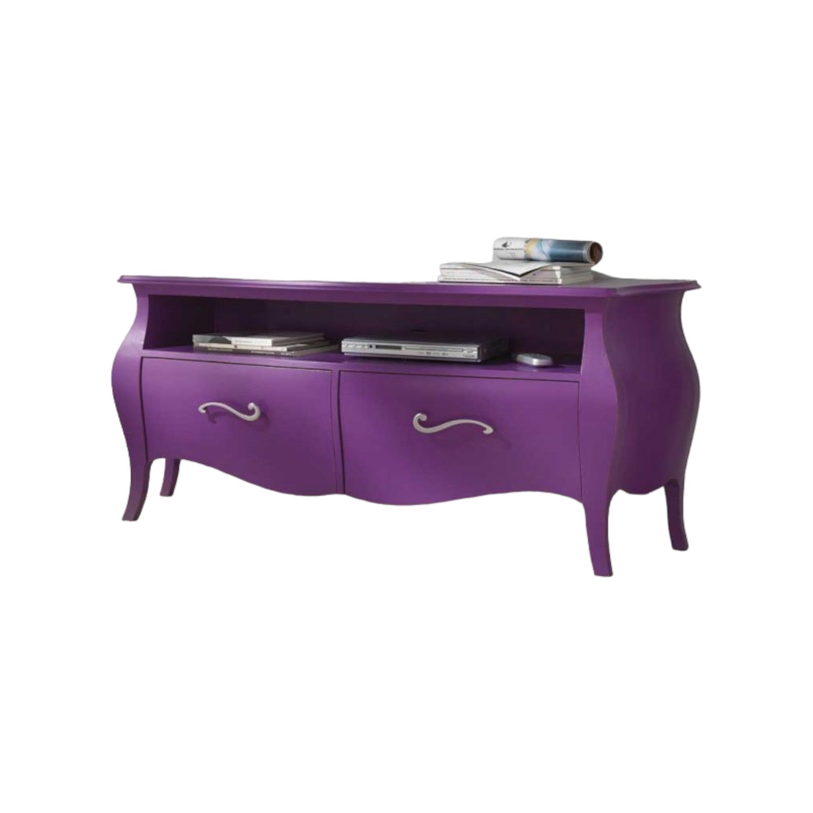 Mobile porta tv in legno laccato fucsia x soggiorno salotto 141x45x62