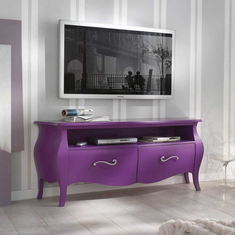 Mobile porta tv in legno laccato fucsia x soggiorno salotto 141x45x62