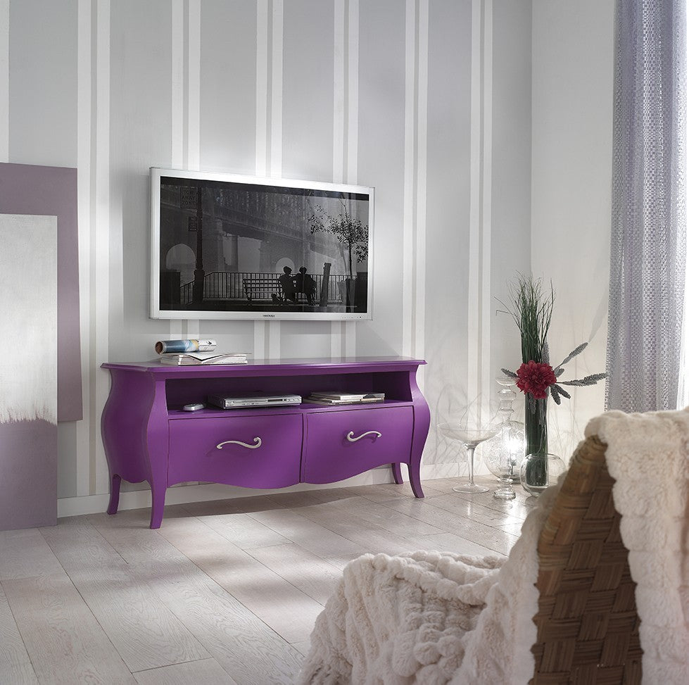 Mobile porta tv in legno laccato fucsia x soggiorno salotto 141x45x62