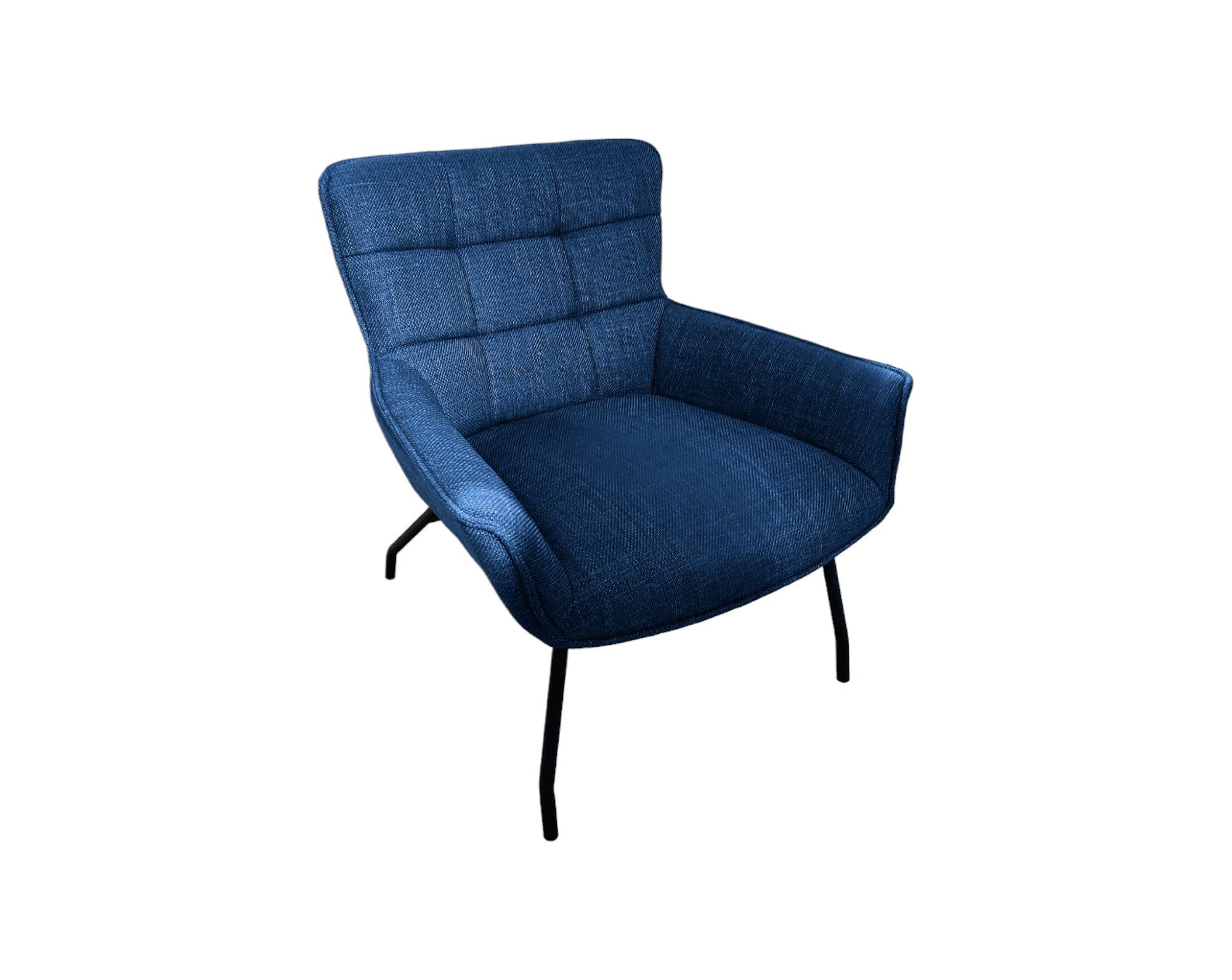 Poltrona moderna design imbottita tessuto blu 81x70x85 - Mobili 2G