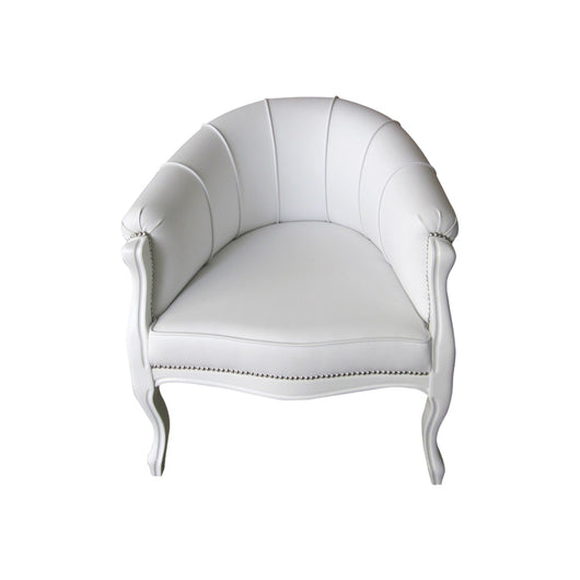  poltrona pozzetto imbottita ecopelle shabby bianco