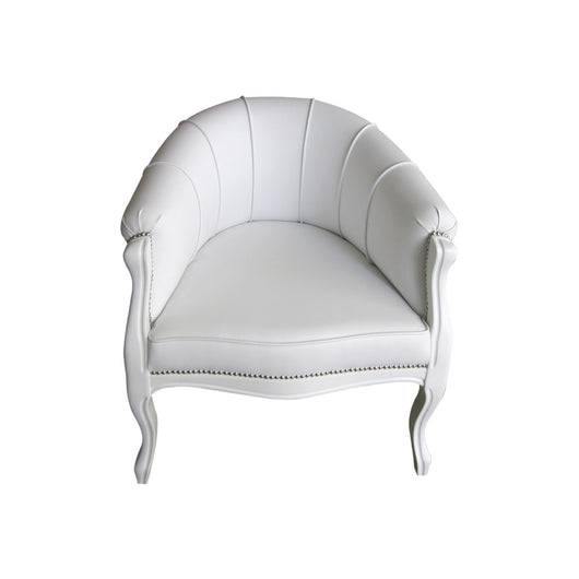  poltrona pozzetto imbottita ecopelle shabby bianco