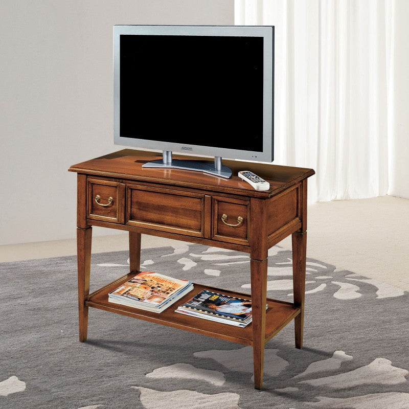 Porta tv 1 ribalta 1 ripiano classico legno bassano 90x47x73 - Mobili 2G