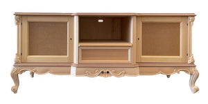 Porta tv 2 ante 1 cassetto classico barocco legno grezzo 174x60x76 - Mobili 2G