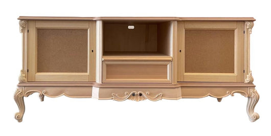 Porta tv 2 ante 1 cassetto classico barocco legno grezzo 174x60x76 - Mobili 2G