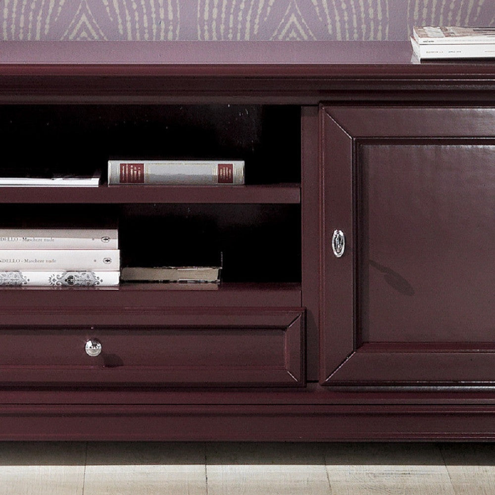 Porta tv 2 ante in legno shabby rosso bordeaux 181x52x65 - Mobili 2G