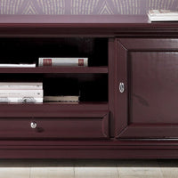 Porta tv 2 ante in legno shabby rosso bordeaux 181x52x65 - Mobili 2G