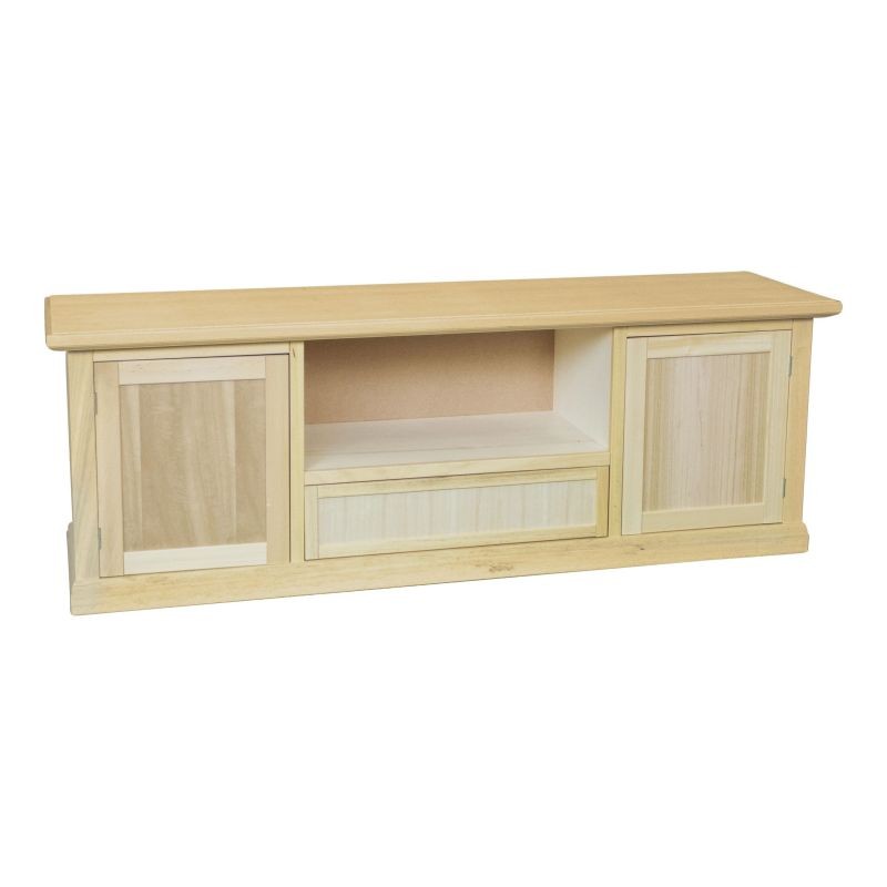 Porta tv 2 porte 1 cassetto a giorno legno grezzo 160x45x56 - Mobili 2G