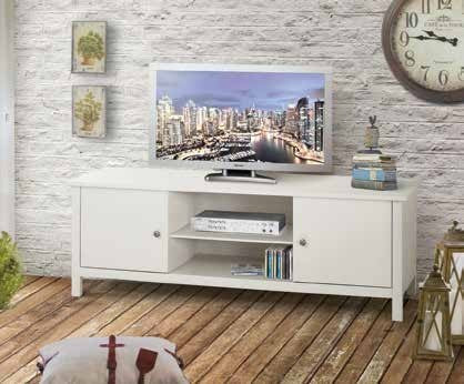 Porta tv 2 porte in legno laccato bianco l.165 p.48 h.56