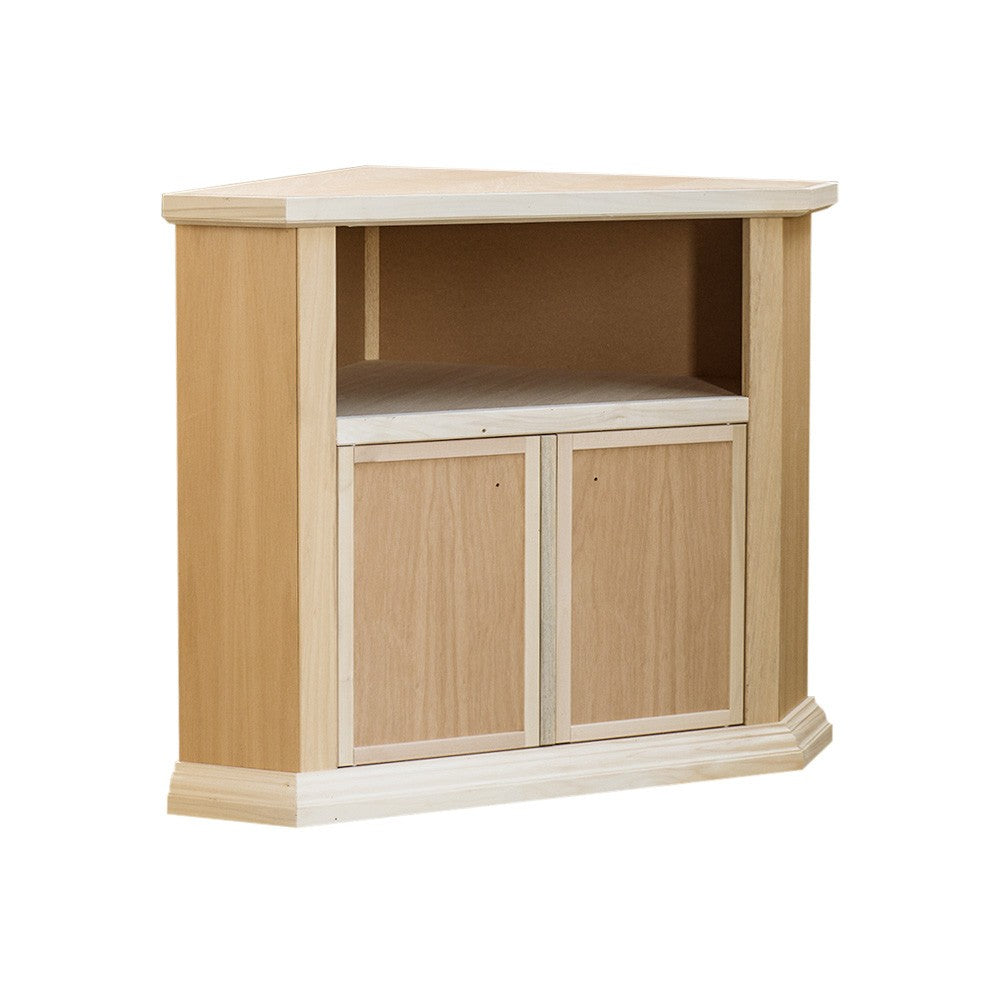 Porta tv ad angolo 2 porte legno grezzo 72x63x80 - Mobili 2G