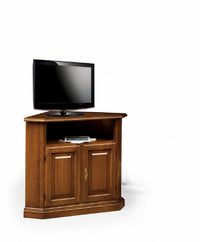 Porta tv angolare in legno classico 2 porte grezzo l.73 x 73 h.83