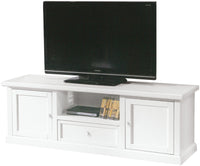 Porta tv bianco in legno arte povera 160x46x56