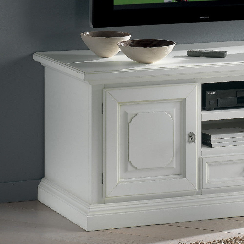 Porta tv in legno 2 ante shabby bianco l.152 p.55 h.60 - Mobili 2G