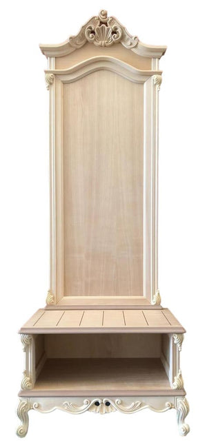 Porta valigie con pannello classico barocco legno grezzo 82x51x221 - Mobili 2G