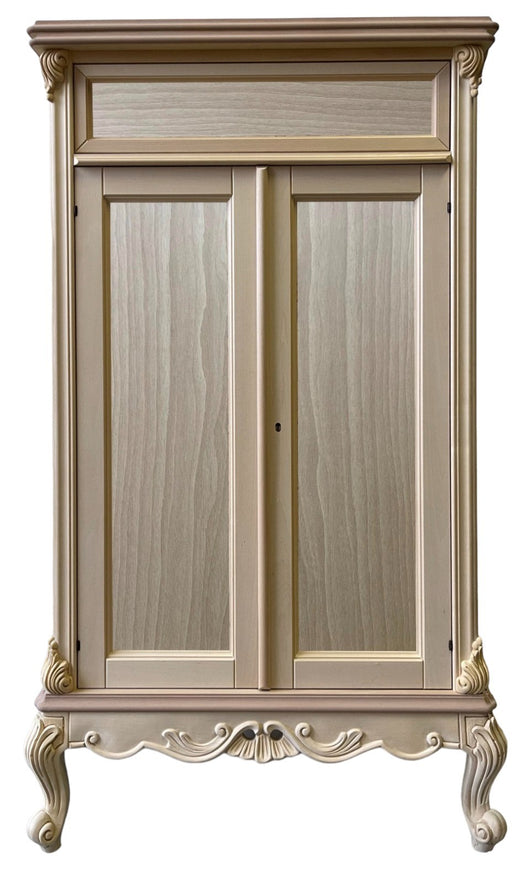 Scarpiera 2 porte 1 cassetto classica barocco legno grezzo 87x48x148 - Mobili 2G