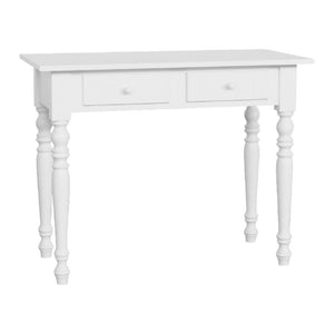 Scrivania 2 cassetti bianco shabby tornita 105x55x78 - Mobili 2G