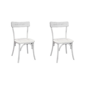 Set 2 sedie in legno bianco consumato effetto shabby 44x42x86 - Mobili 2G