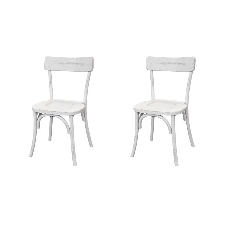 Set 2 sedie in legno bianco consumato effetto shabby 44x42x86 - Mobili 2G