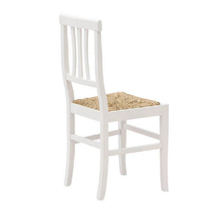  set 2 sedie legno seduta paglia bianco shabby chic