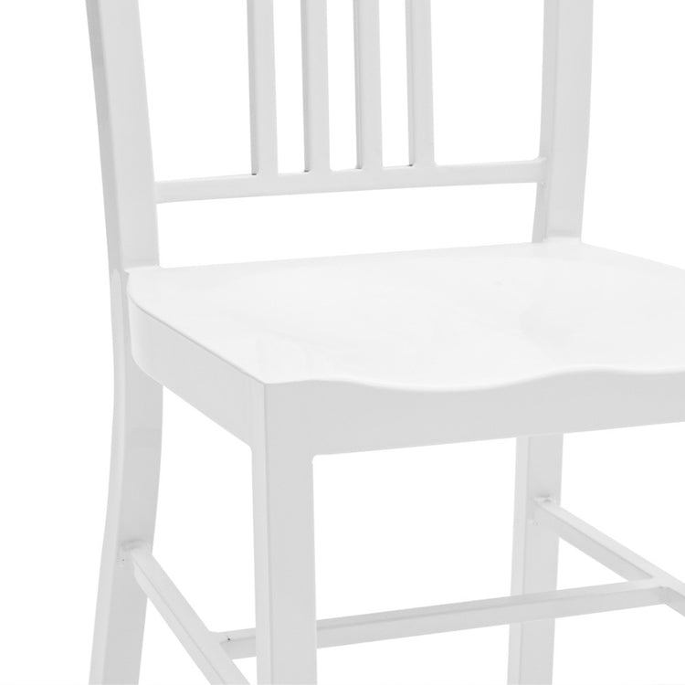 Set 2 sedie moderne metallo bianco lucido 41x46x83