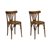 Set 2 sedie thonet bistrot legno tinta noce seduta legno - Mobili 2G