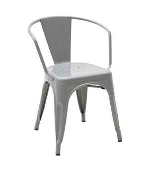 Set 4 sedie moderne metallo grigio metallizzato 53x54x72