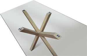 Set tavolo moderno legno e vetro con 4 sedie imbottite - Mobili 2G