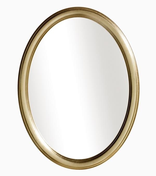 Specchiera in foglia oro ovale- misure: 39 x 49 x 3