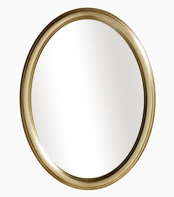 Specchiera in foglia oro ovale- misure: 49 x 59 x 3