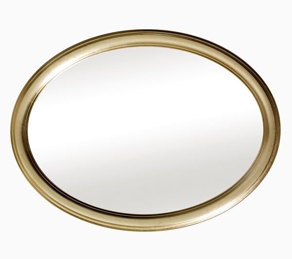 Specchiera in foglia oro ovale- misure: 59 x 69 x 3