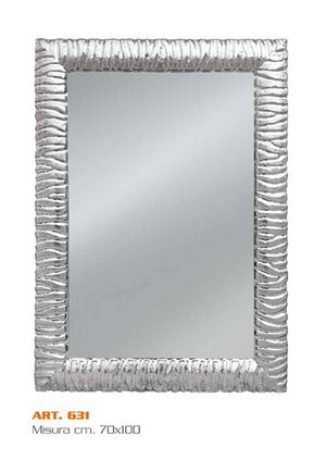 Specchiera rettangolare moderna colore argento 70 x 100 x 5 cm
