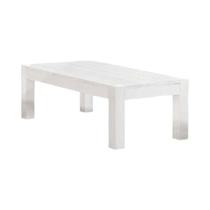 Tavolino salotto rettangolare legno abete bianco spazzolato 120x60x40