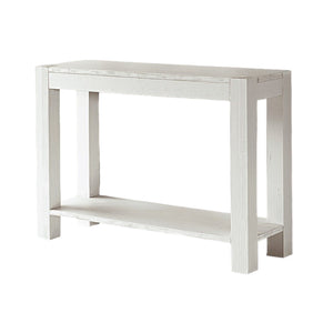 Tavolo consolle in legno di abete laccato bianco 105x35x75