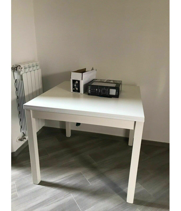 Tavolo moderno a libro bianco frassino 100x100x76h