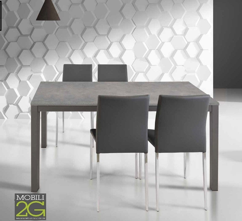   tavolo moderno grigio cemento allungabile 120x80