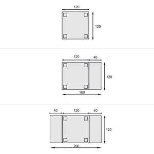 Tavolo quadrato allungabile classico tinta noce 120x120x78 - Mobili 2G