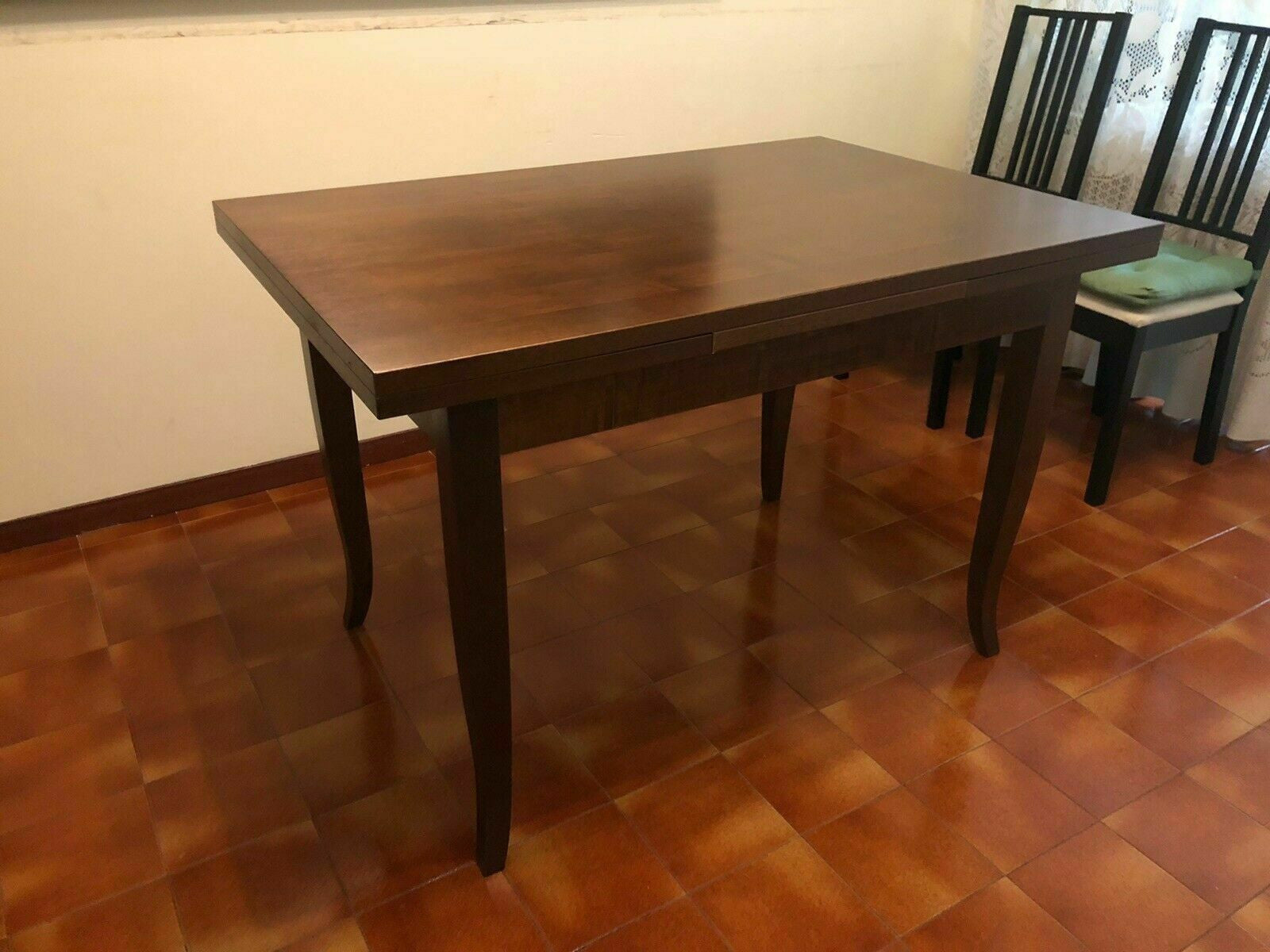 Tavolo rettangolare allungabile legno classico noce arte povera 130 x 85